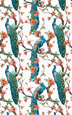 Blackout roller blind for window Peacock on a branch