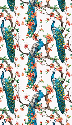 Blackout roller blind for window Peacock on a branch