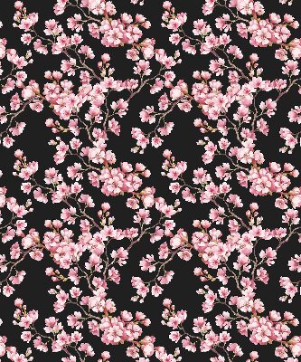 Fabric roller blind for window Flowers from the tree
