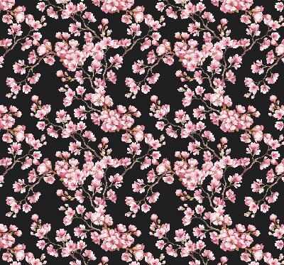 Fabric roller blind for window with floral tree print