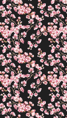 Fabric roller blind for window Flowers from the tree