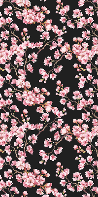 Fabric roller blind for window Flowers from the tree