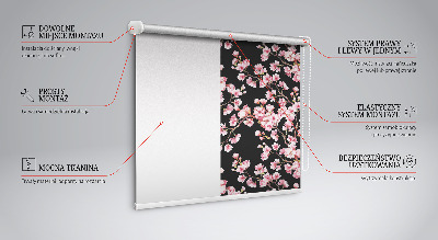 Fabric roller blind for window Flowers from the tree