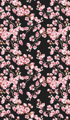 Fabric roller blind for window with floral tree print