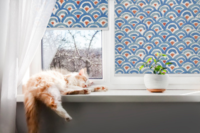 Blackout roller blind for window colorful scales pattern