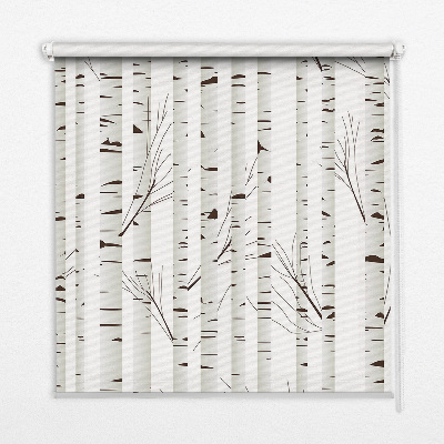 Fabric roller blind for window Birches