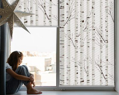 Fabric roller blind for window Birches