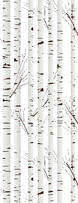 Fabric roller blind for window Birches
