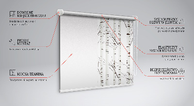 Fabric roller blind for window Birches