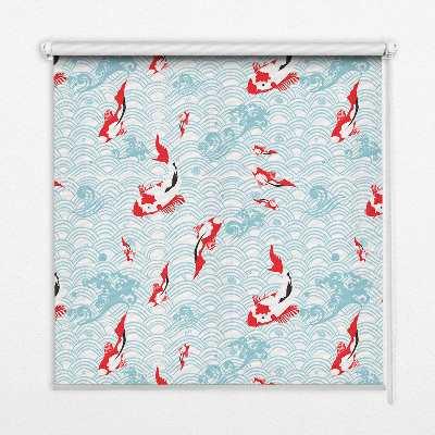 Blackout roller blind with a fish in the water design