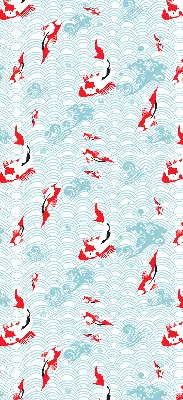 Blackout roller blind with a fish in the water design