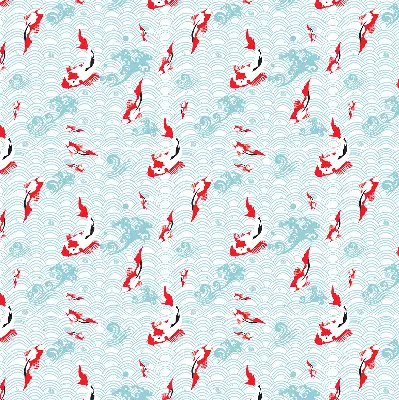Blackout roller blind with a fish in the water design