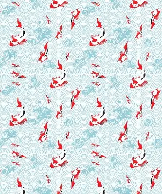 Blackout roller blind with a fish in the water design