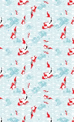 Blackout roller blind with a fish in the water design