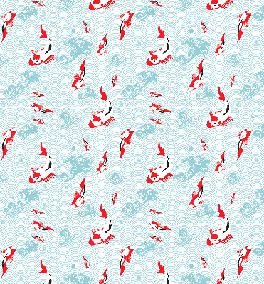 Blackout roller blind with a fish in the water design