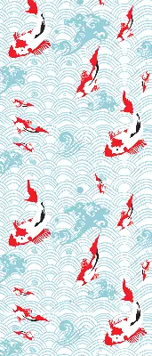 Blackout roller blind with a fish in the water design