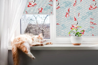 Blackout roller blind for window Fish in the water