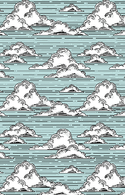 Fabric roller blind for window Clouds