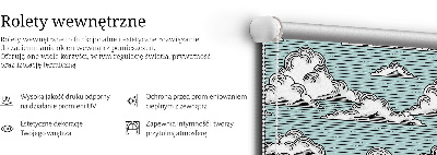 Fabric roller blind for window Clouds
