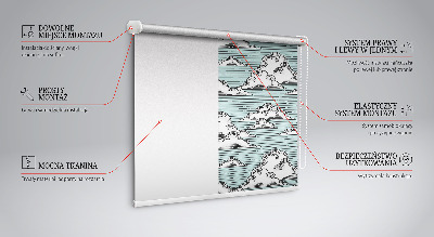 Fabric roller blind for window Clouds