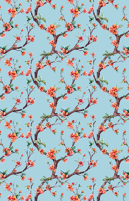 Fabric roller blind for window Flower buds from trees