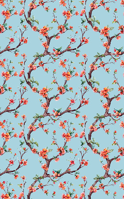 Fabric roller blind for window Flower buds from trees