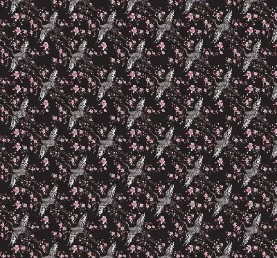 Blackout window roller blind herons and flowers print