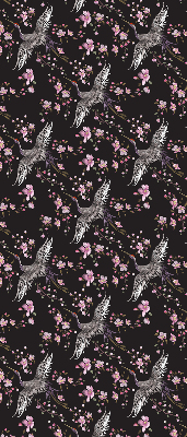 Blackout roller blind for window Herons and flowers