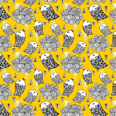 Fabric roller blind for window Birds