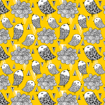 Fabric roller blind for window Birds