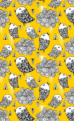 Fabric roller blind for window birds pattern