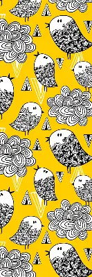Fabric roller blind for window birds pattern