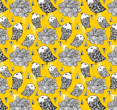 Fabric roller blind for window Birds