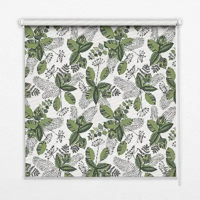 Blackout roller blind with plants design