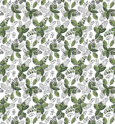Blackout roller blind with plants design