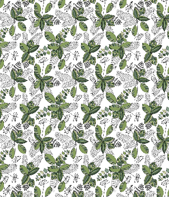 Blackout roller blind with plants design