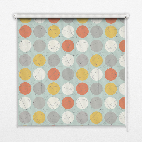 Fabric roller blind for window Dots connected by lines on circles