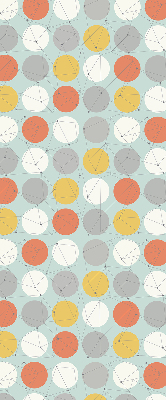 Fabric roller blind for window with circles connected by lines
