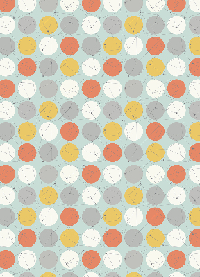 Fabric roller blind for window Dots connected by lines on circles