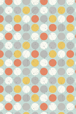 Fabric roller blind for window Dots connected by lines on circles