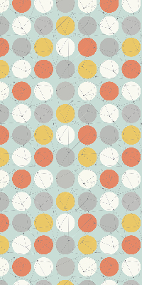 Fabric roller blind for window with circles connected by lines
