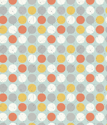 Fabric roller blind for window Dots connected by lines on circles