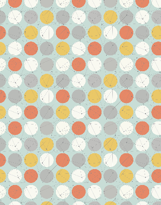 Fabric roller blind for window Dots connected by lines on circles