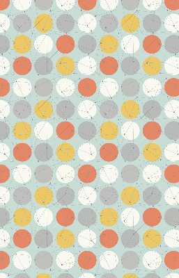 Fabric roller blind for window Dots connected by lines on circles
