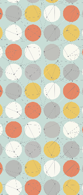 Fabric roller blind for window Dots connected by lines on circles