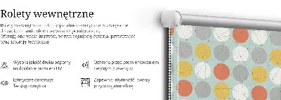 Fabric roller blind for window with circles connected by lines