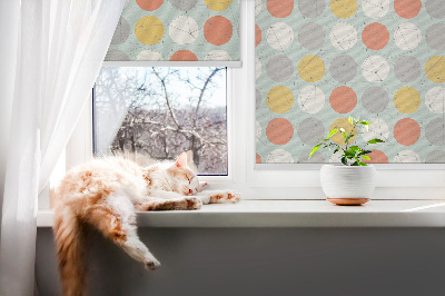 Fabric roller blind for window Dots connected by lines on circles