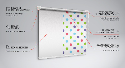 Blackout roller blind for window Colorful dots