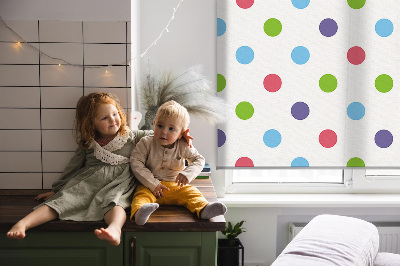 Blackout roller blind for window Colorful dots