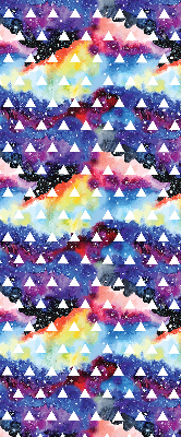 Fabric roller blind for window White triangles on a colored background
